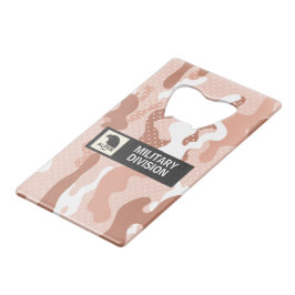 Soft Peach Camouflage Polka Dot Pattern Geldbeutel Flaschenöffner