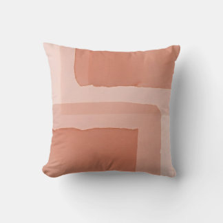 Soft Peach & Clay Watercolor Geometric Decorative Kissen