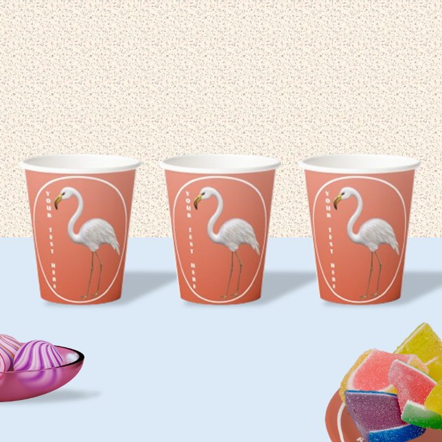 Soft Peach Flamingo Party Pappbecher (Von Creator hochgeladen)