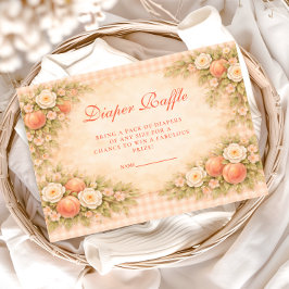 Soft Peach Floral Diapper Raffle Begleitkarte