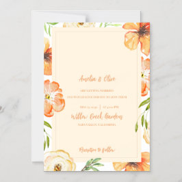 Soft Peach Meadow Floral Wedding Magneteinladung