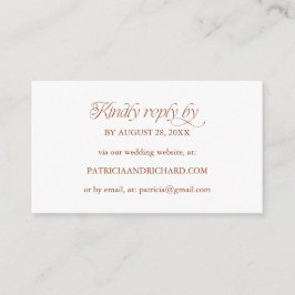 Soft Peach Minimalistische Online-RSVP-Hochzeitswe Begleitkarte