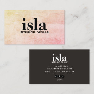 Soft Peach Pink Textur Innenarchitektin Visitenkarte