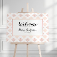 Soft Peachy Blush Damask Poster