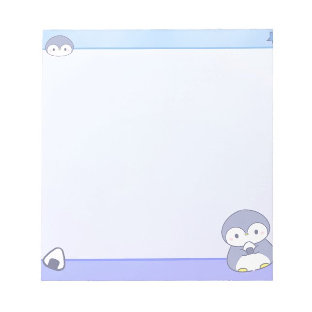 Soft Penguin Notepad | Cute Pastel Memo Pad Notizblock (Vorderseite)