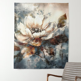 Soft Peony Watercolor Bloom Wandteppich