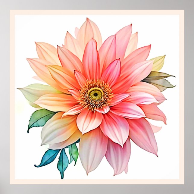 Soft-Petal-Abstrakt-Blütendesign Poster (Vorne)