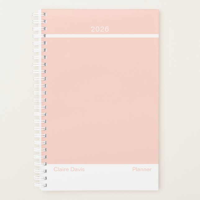 Soft-Pfirsich-Minimalist-Planner Planer (Vorderseite)