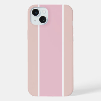 Soft Pink and Beige Vertical Stripe Pattern iPhone 15 Plus Hülle