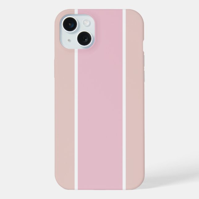 Soft Pink and Beige Vertical Stripe Pattern iPhone Hülle (Rückseite)