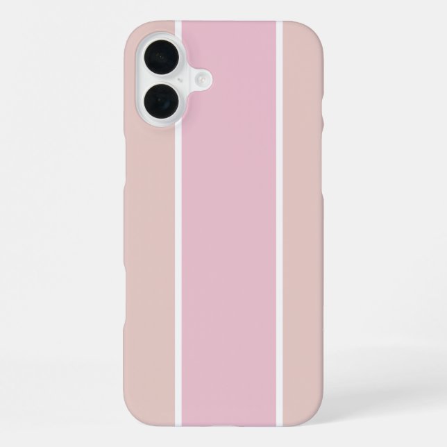 Soft Pink and Beige Vertical Stripe Pattern iPhone Hülle (Rückseite)