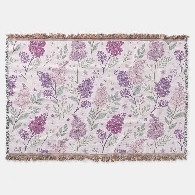 Soft Pink and Purple Lilac Floral Pattern   Decke (Vorderseite)