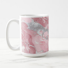 Soft Pink and Silver Marble-Like Pattern Kaffeetasse