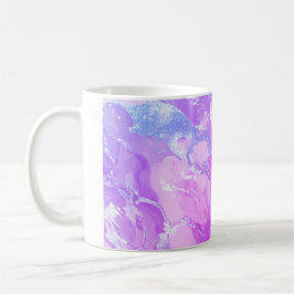 Soft Pink and Silver Marble-Like Pattern Kaffeetasse