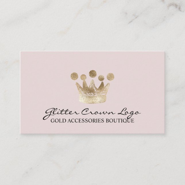 Soft Pink Baby Gold Crown Visitenkarte (Vorderseite)