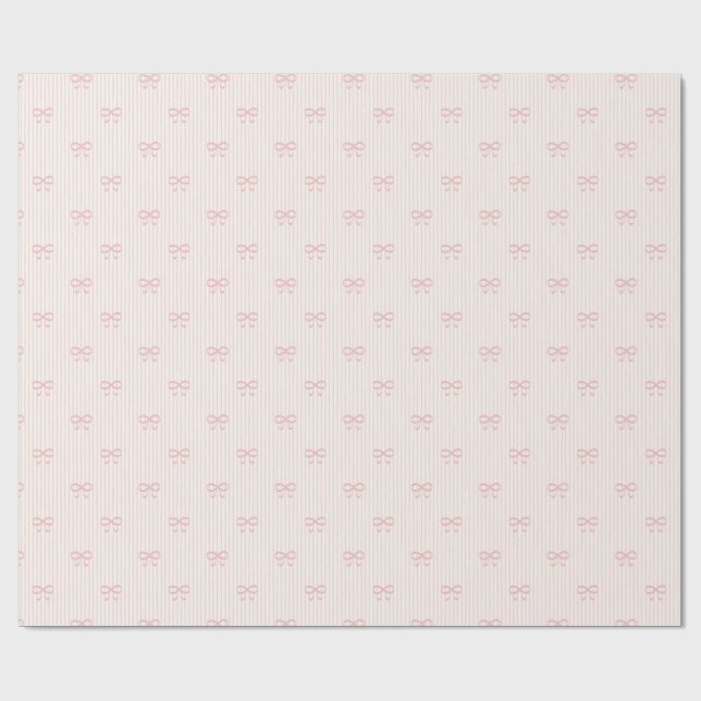 Soft Pink Balletcore Ribbon Bows Geschenkpapier (Flach)