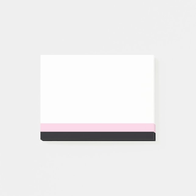 Soft Pink & Black Border Post-it® Notes Post-it Klebezettel (Vorderseite)