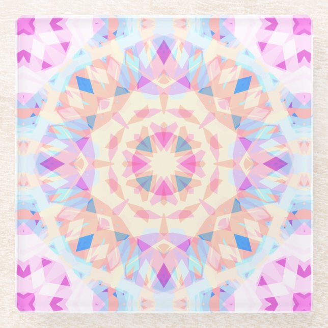 Soft Pink Blue Magic Star Halloween Rainbow Deco Glasuntersetzer (Vorderseite)