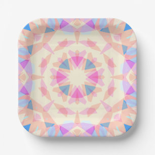 Soft Pink Blue Magic Star Halloween Rainbow Deco Pappteller