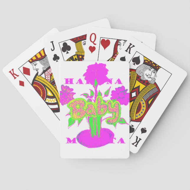 Soft Pink Blume Art: Eine Baby's Touch. Spielkarten (Rückseite)