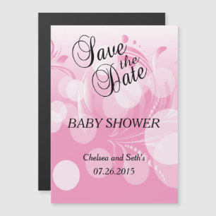 Soft Pink Bokeh Florid   Baby Girl Shower Magneteinladung