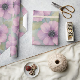Soft Pink Botanical Floral Wrapping Paper Geschenkpapier