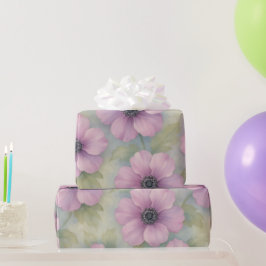 Soft Pink Botanical Floral Wrapping Paper Geschenkpapier
