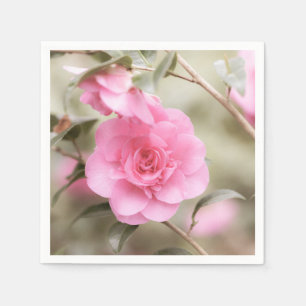Soft Pink Camellia-Blume Serviette