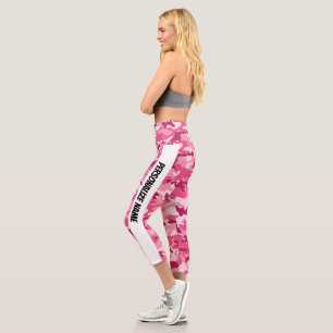 Soft Pink Camouflage PERSONALIZE Capri Leggings