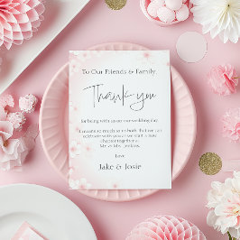Soft Pink Cherry Blossom Wedding Table vielen Dank Tischnummer