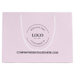 Soft Pink Custom Business Website Ihr Logo Große Geschenktüte