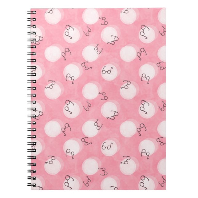 Soft Pink Cute Pattern – Minimal Aesthetic Polka Notizblock (Vorderseite)