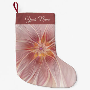 Soft Pink Dream Abstrakt Fraktal Blume Kleiner Weihnachtsstrumpf