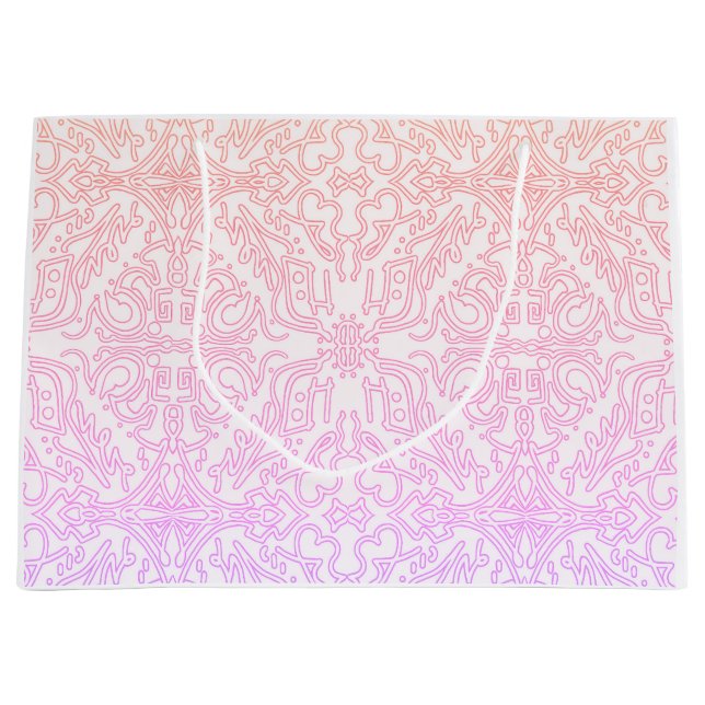 Soft Pink Dream Mandala pattern series Große Geschenktüte (Vorderseite)