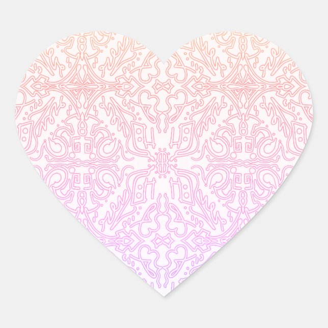 Soft Pink Dream Mandala pattern series Herz-Aufkleber (Vorderseite)