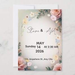 Soft Pink Elegant Wedding Invitation Einladung