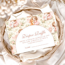Soft Pink Fairy Baby Shower Diapper Raffle
