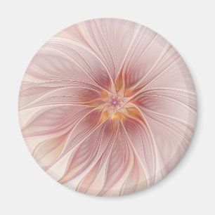 Soft Pink Floral Dream Abstraktes Fraktal Kunst Bl Magnet