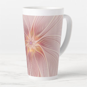 Soft Pink Floral Dream Abstraktes Fraktal Kunst Bl Milchtasse