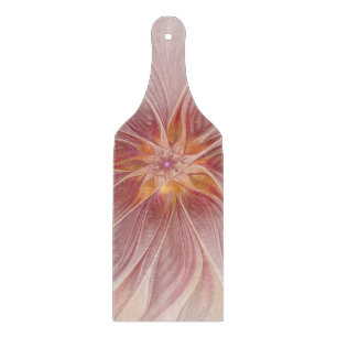 Soft Pink Floral Dream Abstraktes Fraktal Kunst Bl Schneidebrett