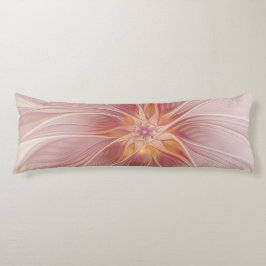 Soft Pink Floral Dream Abstraktes Fraktal Kunst Bl Seitenschläferkissen