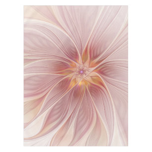 Soft Pink Floral Dream Abstraktes Fraktal Kunst Bl Tischdecke
