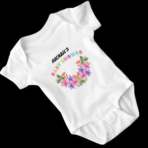 Soft Pink Floral Girl Babydusche Baby Strampler