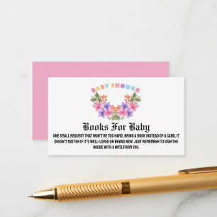 Soft Pink Floral Girl Babydusche Begleitkarte