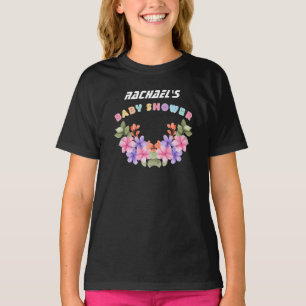 Soft Pink Floral Girl Babydusche T-Shirt