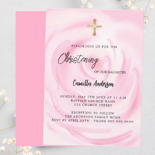 Soft pink floral Girl Luxus Christine Einladung