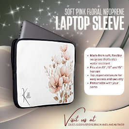 Soft Pink floral Neopren Laptop-Sieb Laptopschutzhülle