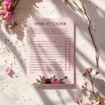 Soft Pink Floral Watercolor Game Over or Under 