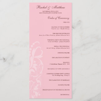 Soft Pink Floral Wedding Program Programm