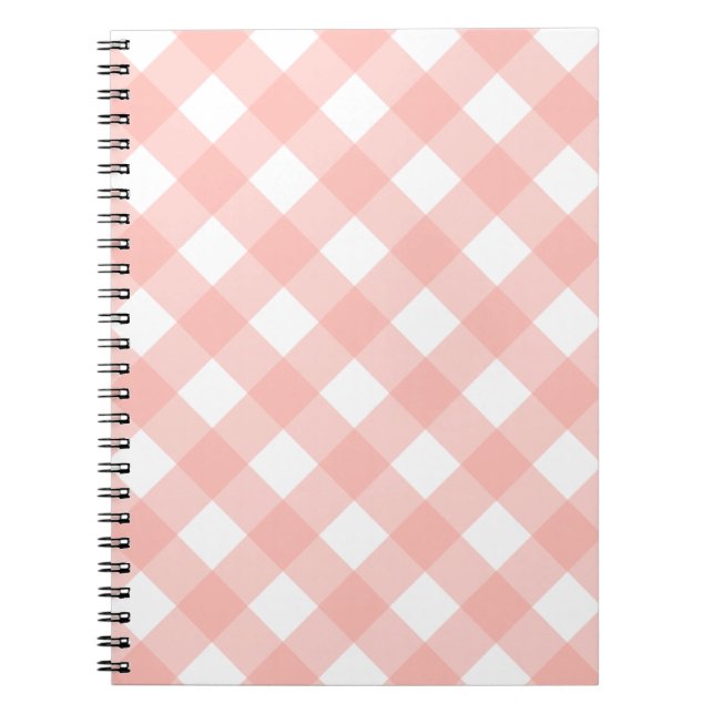 Soft Pink Gingham Notebook Notizblock (Vorderseite)